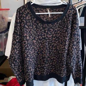 Free people cheetah sweater